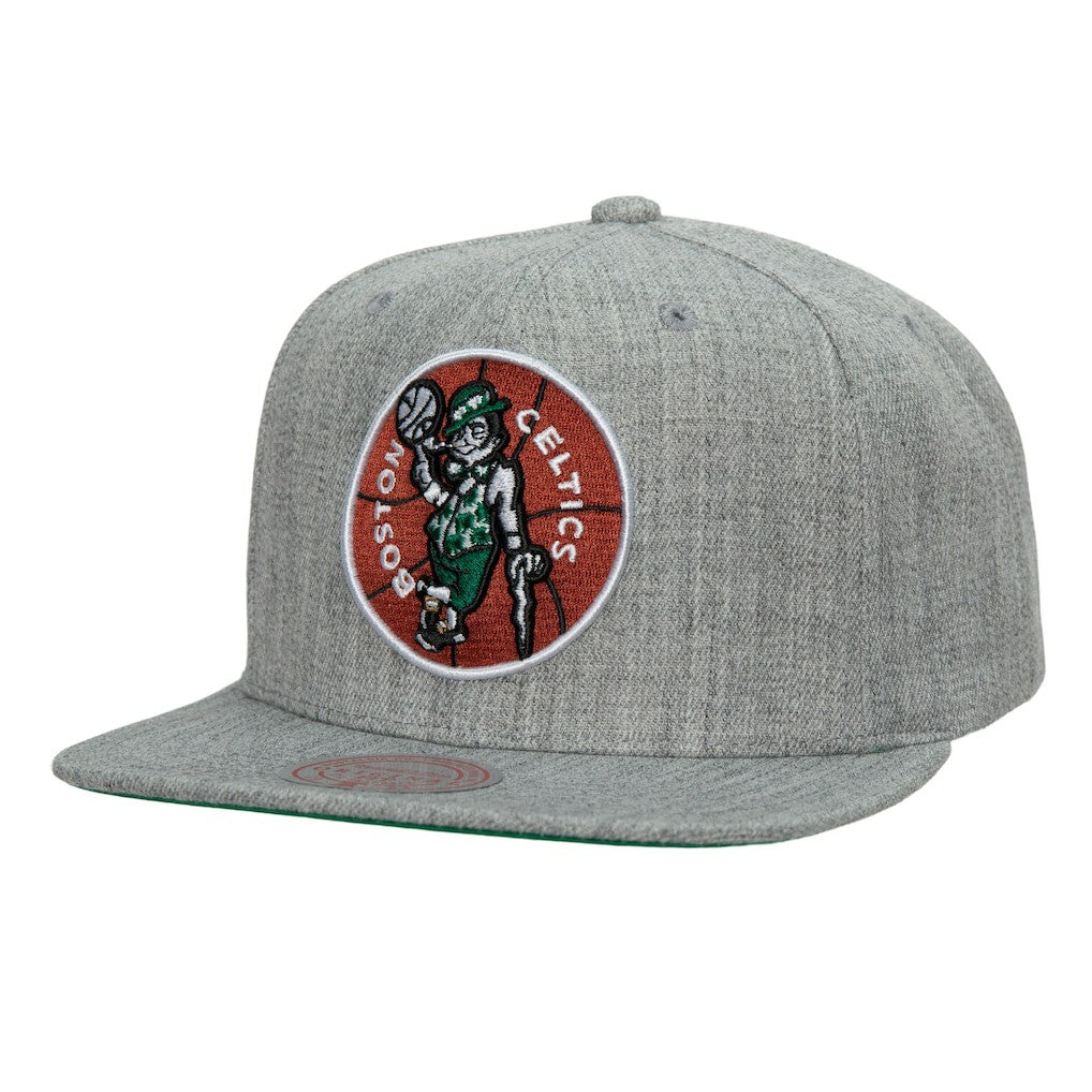 Boston Celtics Hardwood Classics 2.0 Snapback Hat Heather Gray - Mitchell & Ness