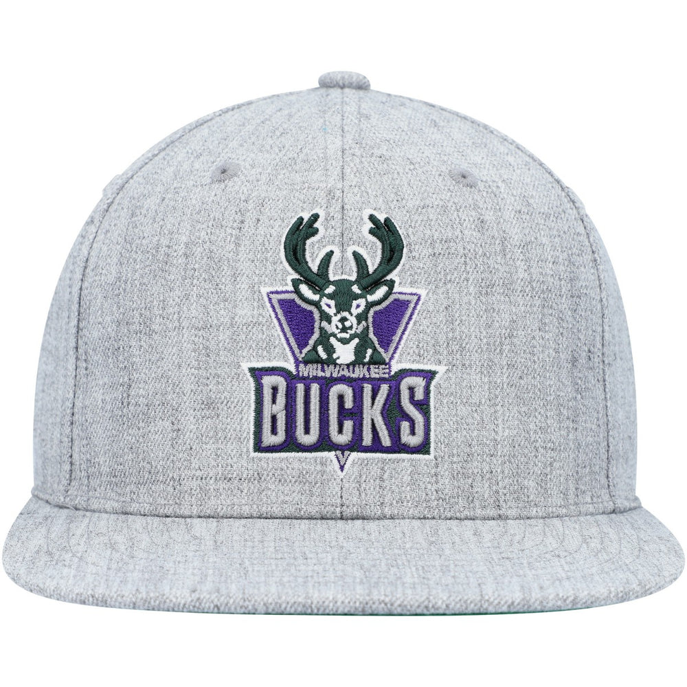 Milwaukee Bucks Hardwood Classics 2.0 Snapback Hat Heather Gray - Mitchell & Ness