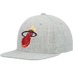 Miami Heat Hardwood Classics 2.0 Snapback Hat Heather Gray - Mitchell & Ness