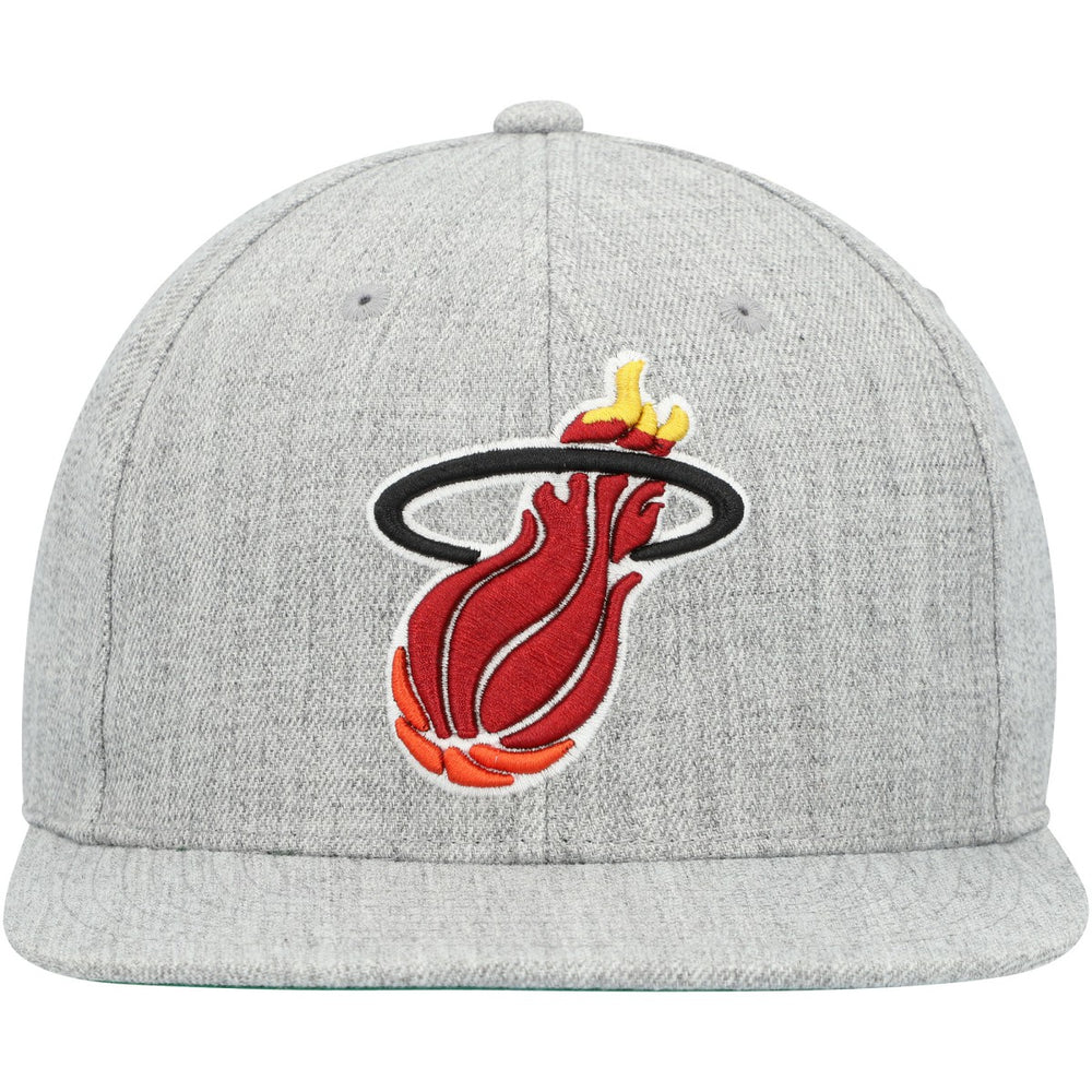 Miami Heat Hardwood Classics 2.0 Snapback Hat Heather Gray - Mitchell & Ness