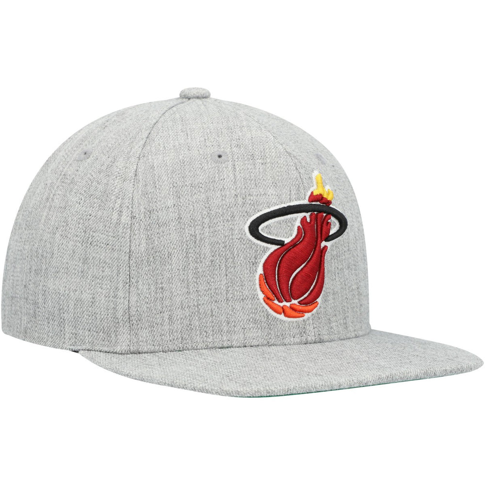 Miami Heat Hardwood Classics 2.0 Snapback Hat Heather Gray - Mitchell & Ness