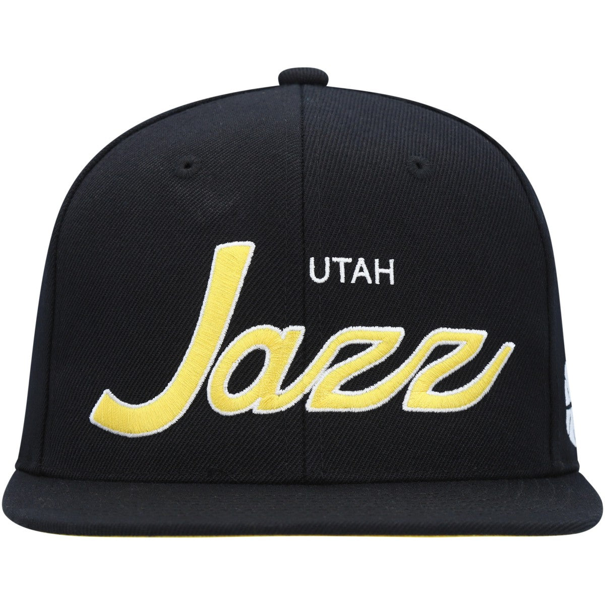 Utah Jazz Hardwood Classics Script 2.0 Snapback Hat Black - Mitchell & Ness