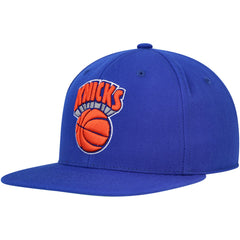 New York Knicks Hardwood Classics MVP Team Ground 2.0 Fitted Hat Blue - Mitchell & Ness
