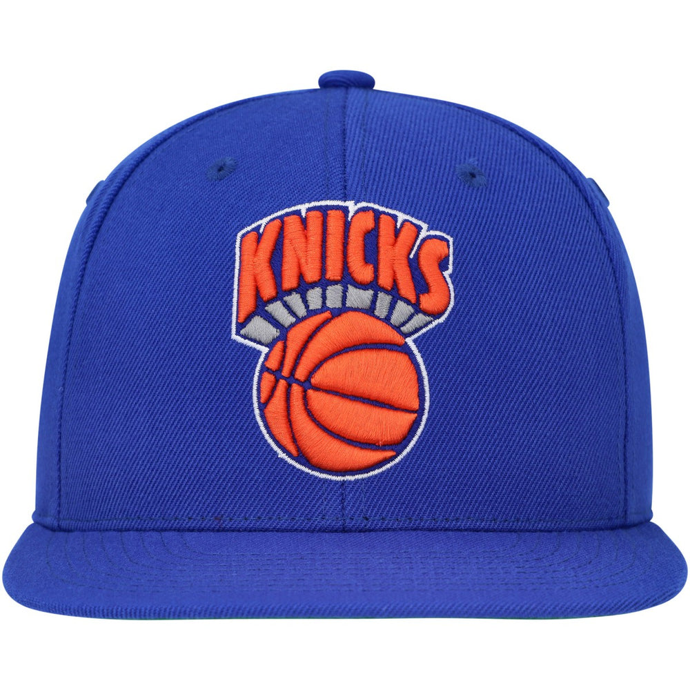 New York Knicks Hardwood Classics MVP Team Ground 2.0 Fitted Hat Blue - Mitchell & Ness