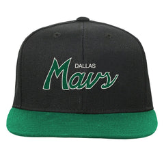 Dallas Mavericks Youth Team Script Snapback Hat Black - Mitchell & Ness