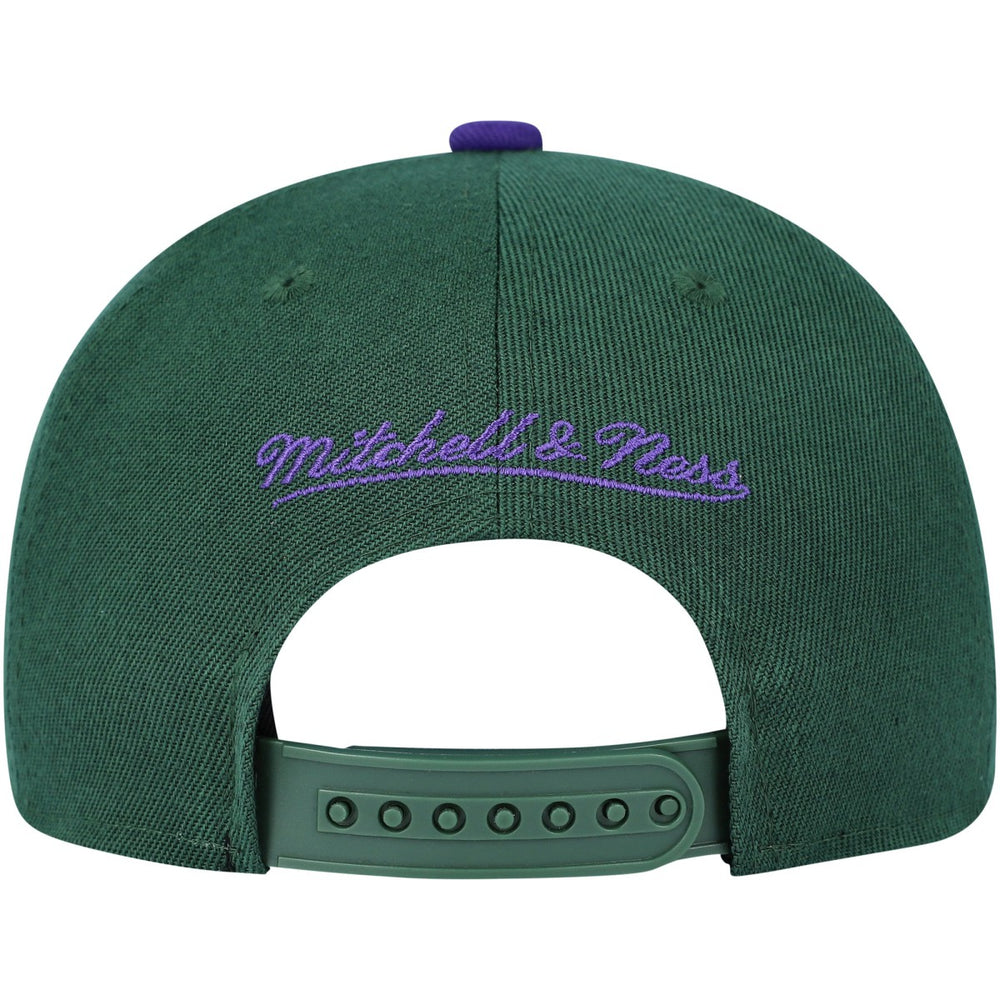 Milwaukee Bucks Youth Two-Tone Snapback Hat Hunter Green/Purple - Mitchell & Ness