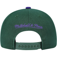 Milwaukee Bucks Youth Two-Tone Snapback Hat Hunter Green/Purple - Mitchell & Ness