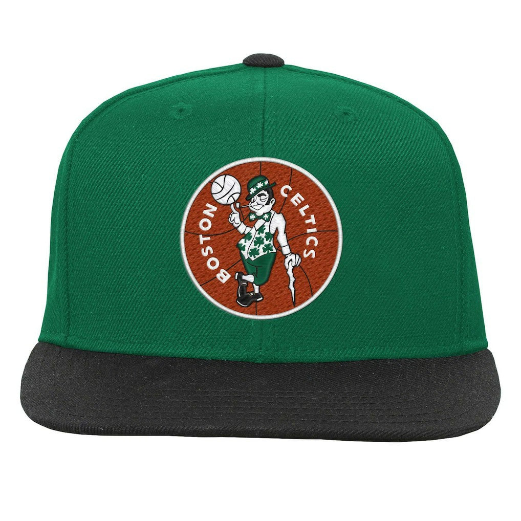 Boston Celtics Youth Two-Tone Snapback Hat Kelly Green/Black - Mitchell & Ness