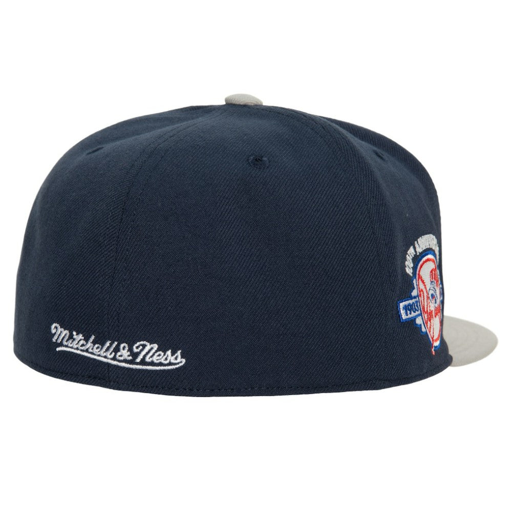 New York Yankees Mitchell & Ness Bases Loaded Fitted Hat - Navy/Gray Hats