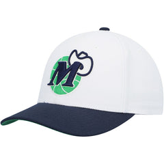 Dallas Mavericks Hardwood Classics Core 2-Tone 2.0 Pro Snapback Hat White/Navy - Mitchell & Ness