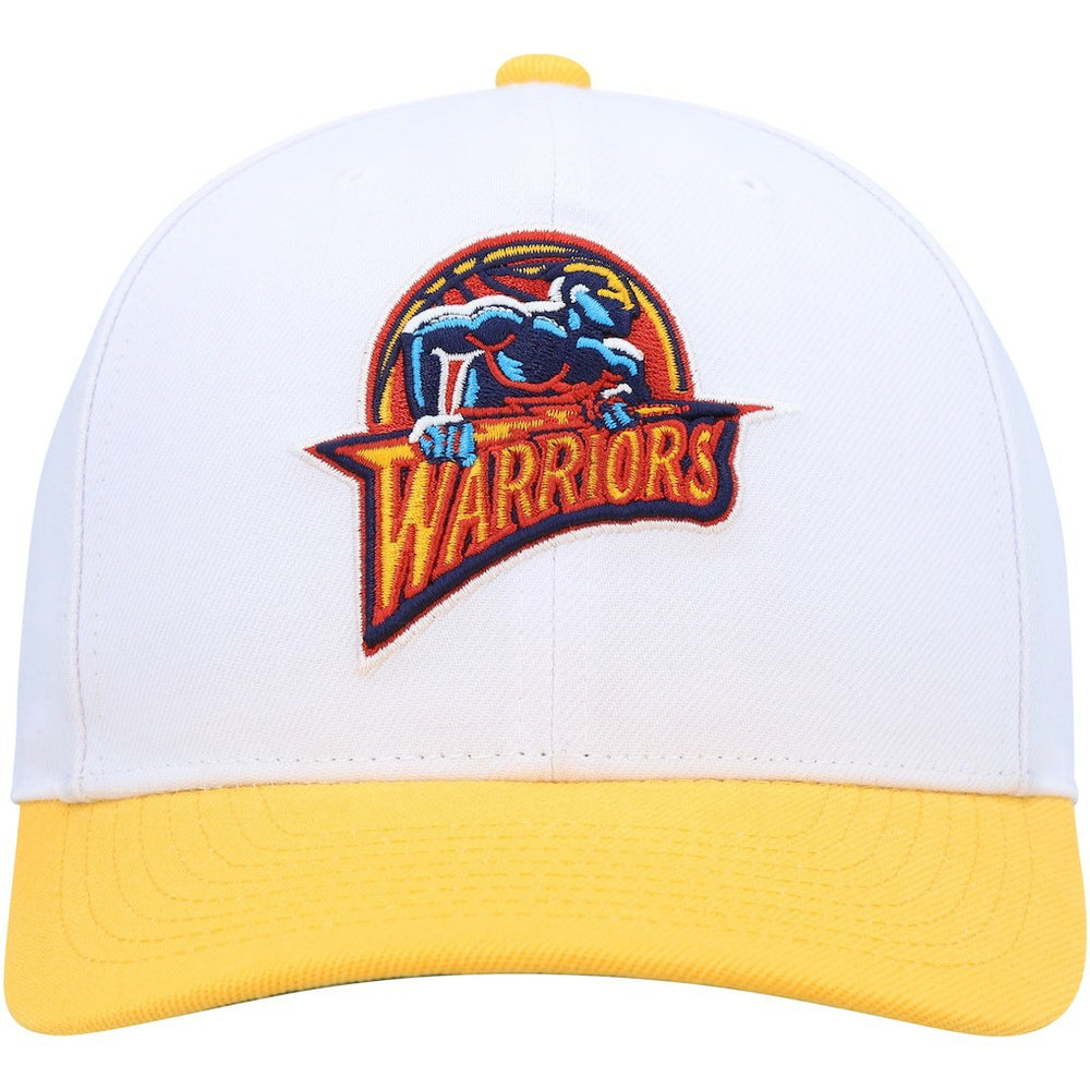 Golden State Warriors Hardwood Classics Core 2-Tone 2.0 Pro Snapback Hat White/Gold - Mitchell & Ness