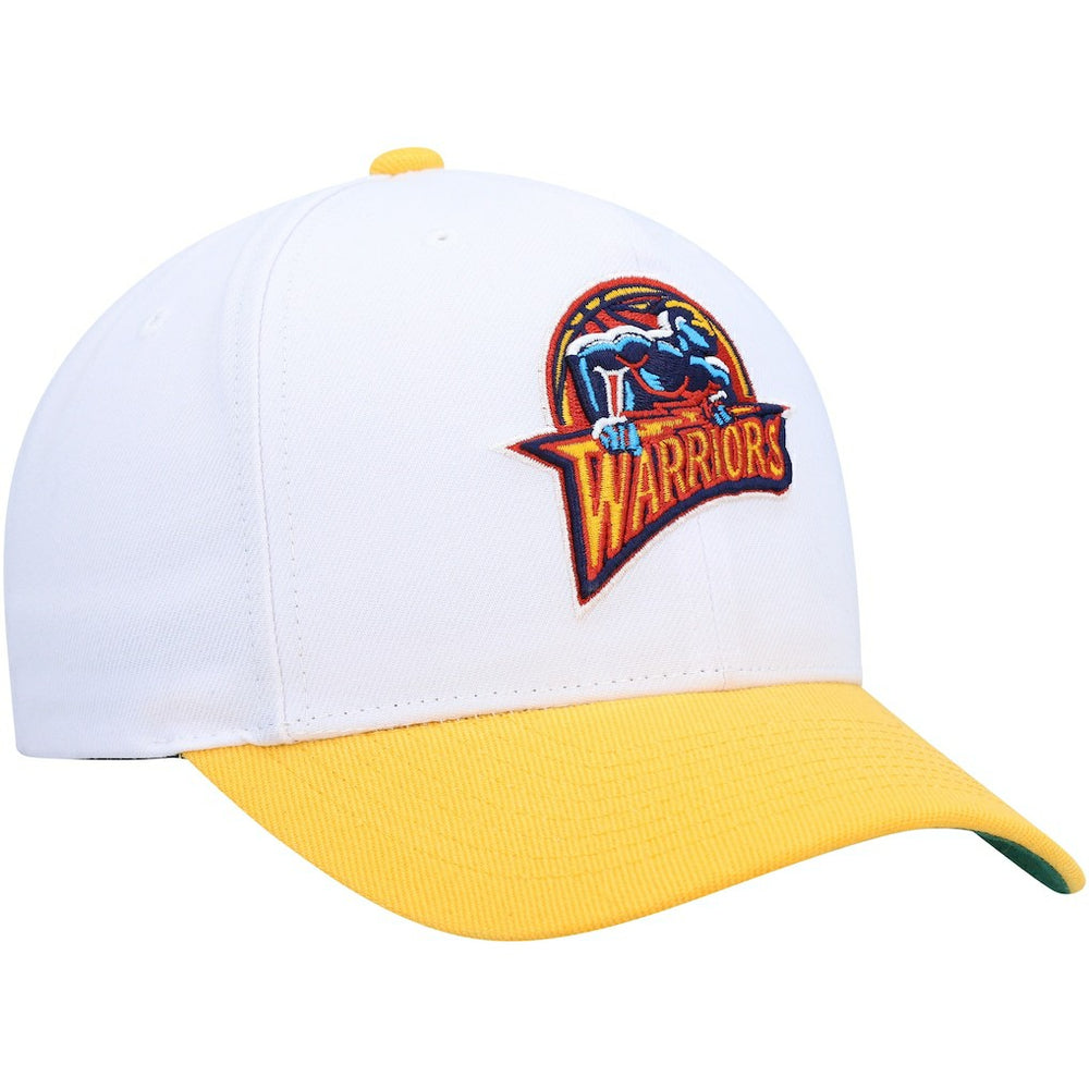 Golden State Warriors Hardwood Classics Core 2-Tone 2.0 Pro Snapback Hat White/Gold - Mitchell & Ness