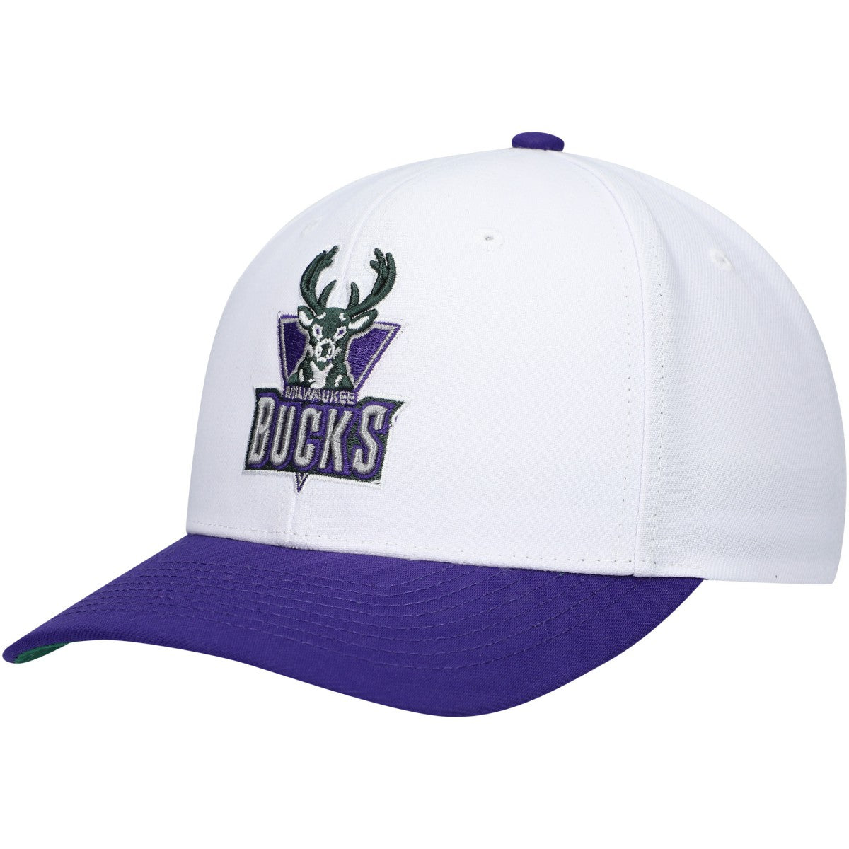 Milwaukee Bucks Hardwood Classics Core 2-Tone 2.0 Pro Snapback Hat White/Purple - Mitchell & Ness