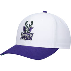 Milwaukee Bucks Hardwood Classics Core 2-Tone 2.0 Pro Snapback Hat White/Purple - Mitchell & Ness