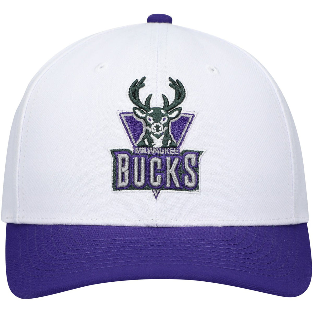 Milwaukee Bucks Hardwood Classics Core 2-Tone 2.0 Pro Snapback Hat White/Purple - Mitchell & Ness