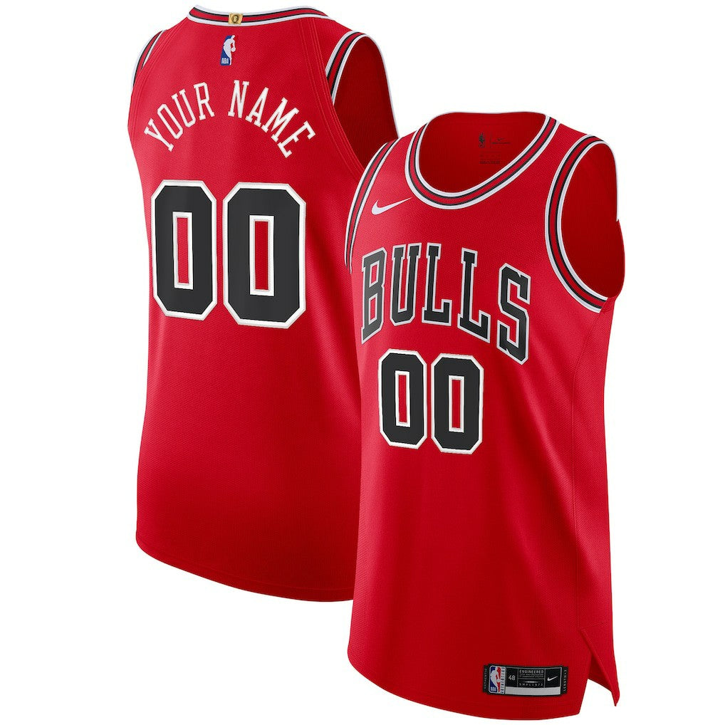 Chicago Bulls Authentic Custom Jersey Red Icon Edition - Nike