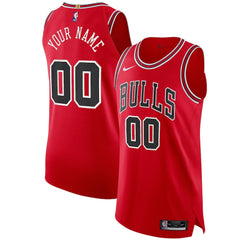 Chicago Bulls Authentic Custom Jersey Red Icon Edition - Nike