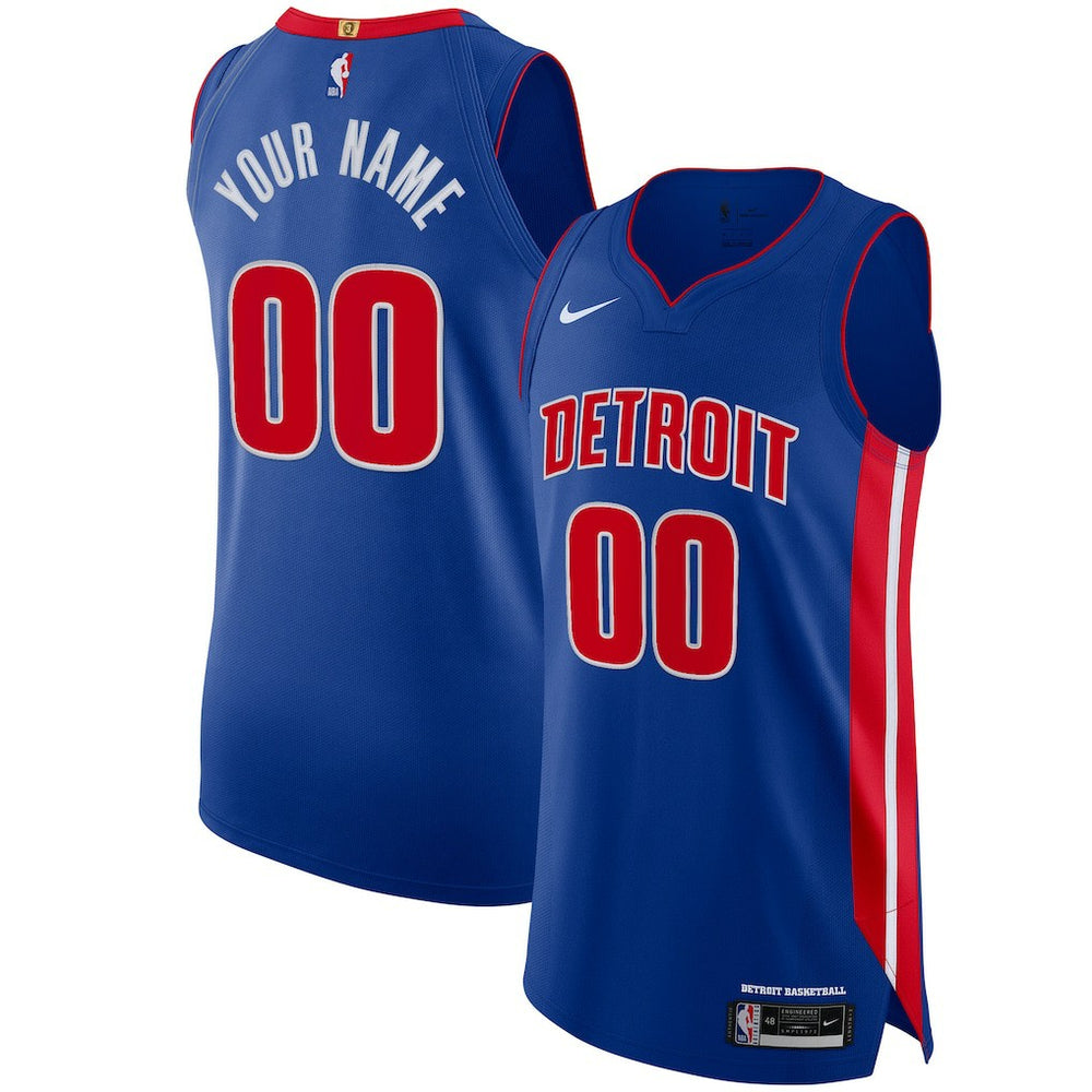 Detroit Pistons Authentic Custom Jersey Blue Icon Edition - Nike