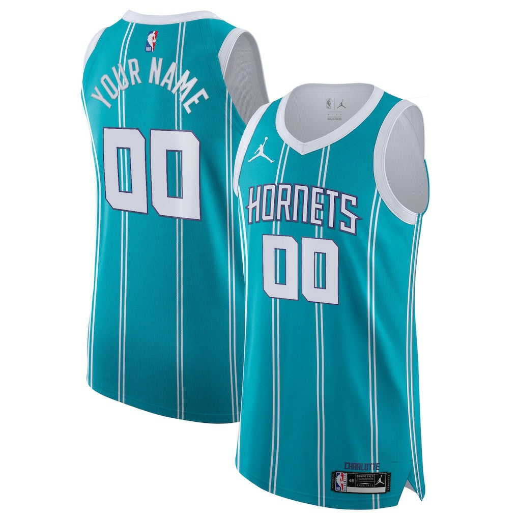 Charlotte Hornets Jordan Brand 2020/21 Authentic Custom Jersey Teal Icon Edition