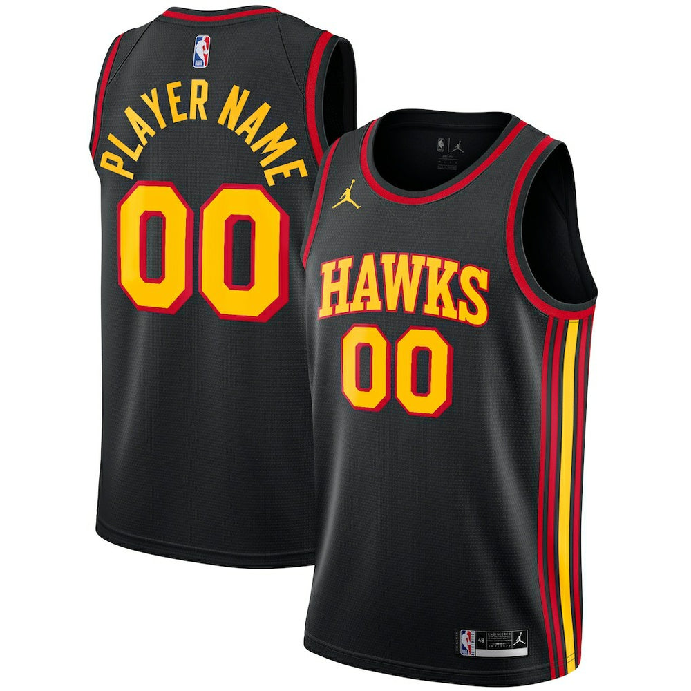 Atlanta Hawks Jordan Brand Swingman Custom Jersey Statement Edition Black outlet