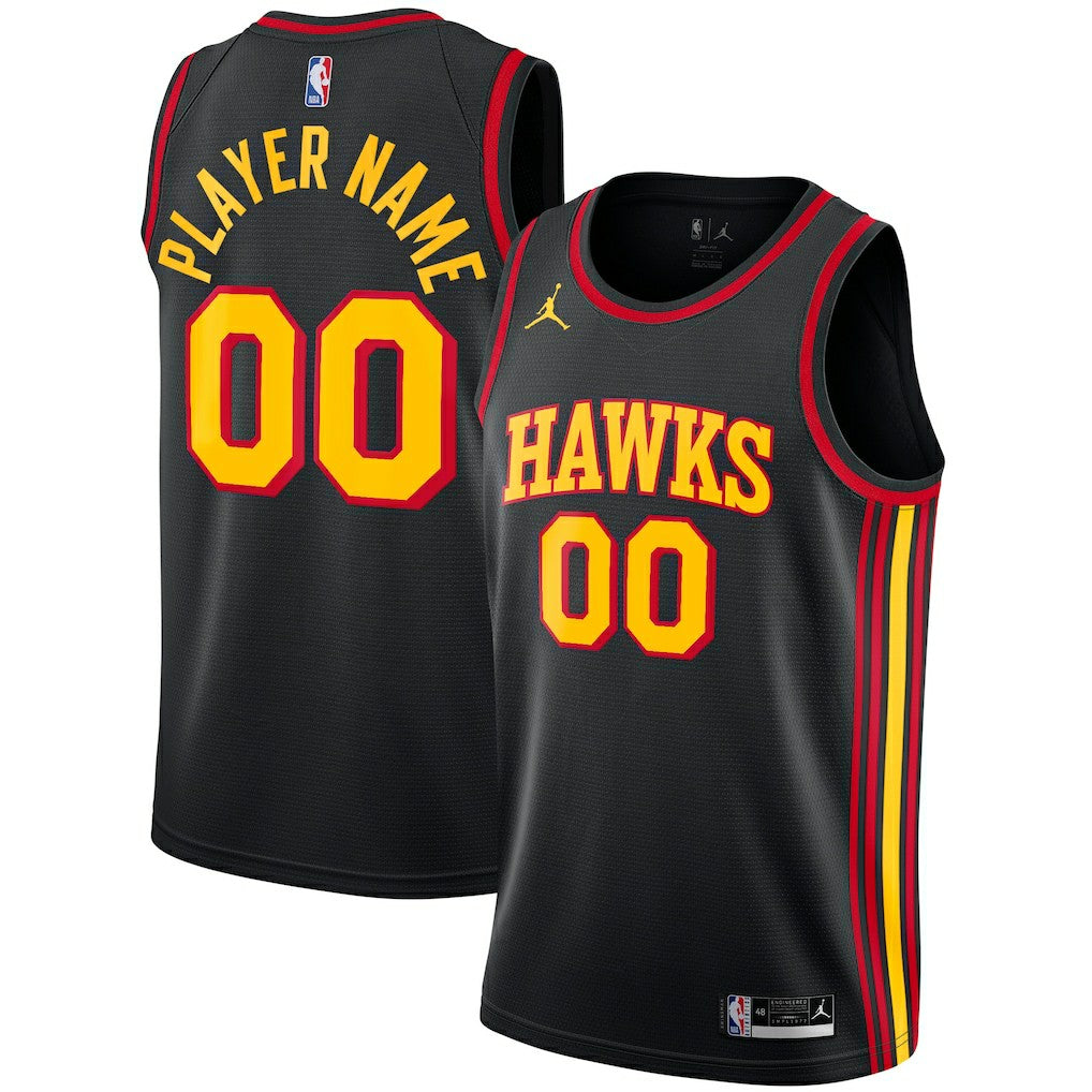 Atlanta Hawks Jordan Brand Swingman Custom Jersey Statement Edition Black outlet