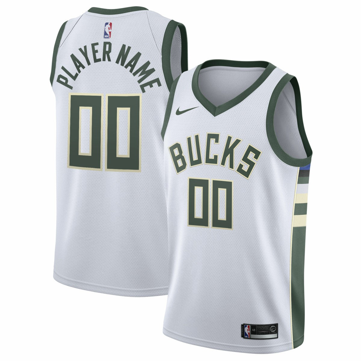Milwaukee Bucks 2020/21 Swingman Custom Jersey Association Edition White - Nike