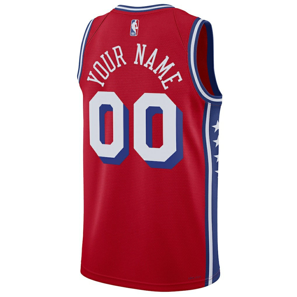 Philadelphia 76ers Jordan Brand Unisex 2022/23 Swingman Custom Jersey Statement Edition Red
