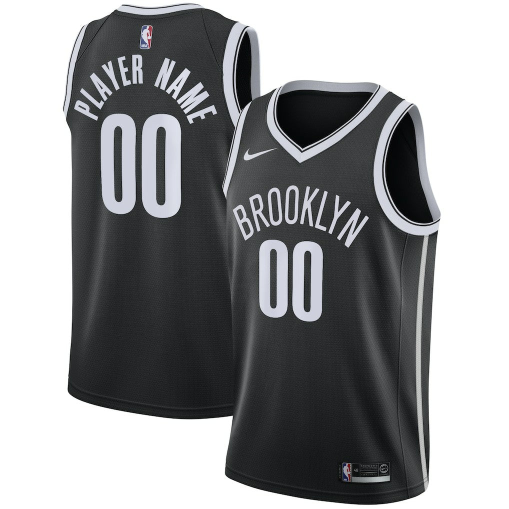 Brooklyn Nets Swingman Custom Jersey Black Icon Edition - Nike