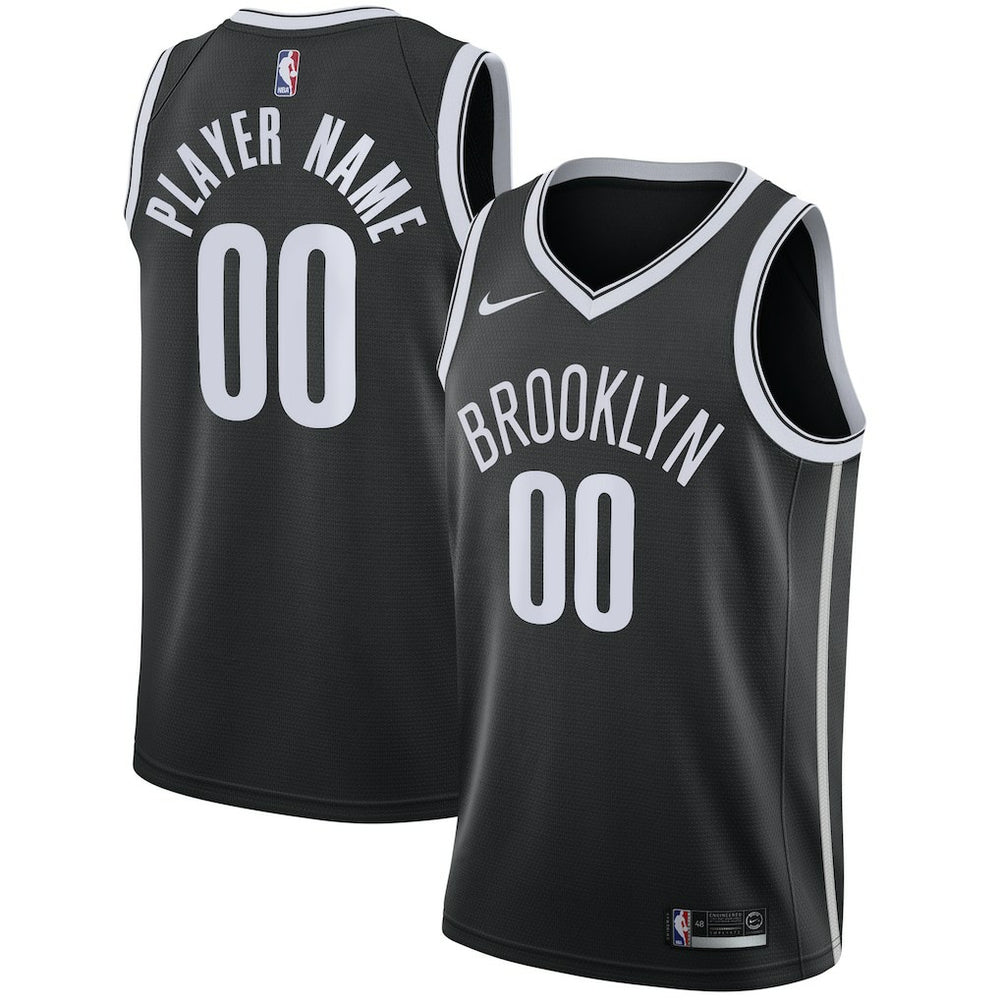 Brooklyn Nets Swingman Custom Jersey Black Icon Edition - Nike
