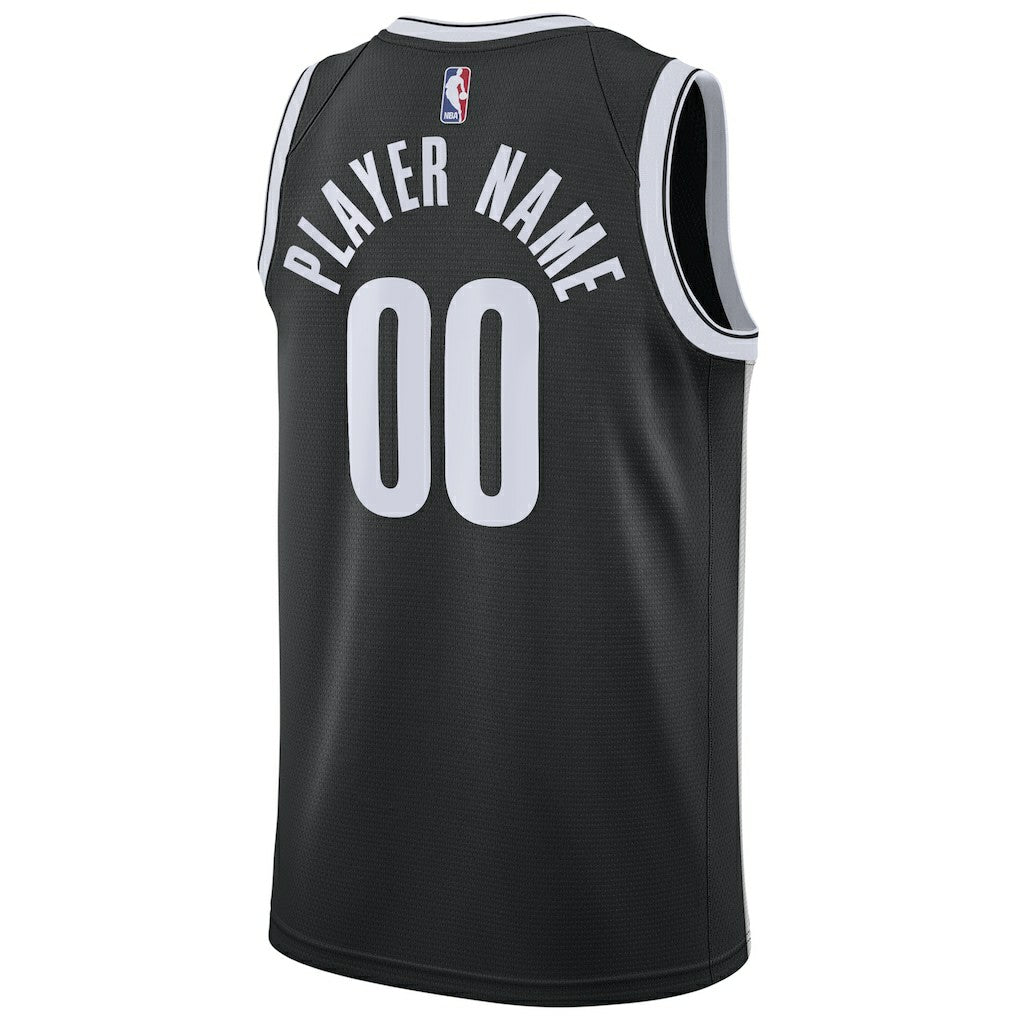 Brooklyn Nets Swingman Custom Jersey Black Icon Edition - Nike