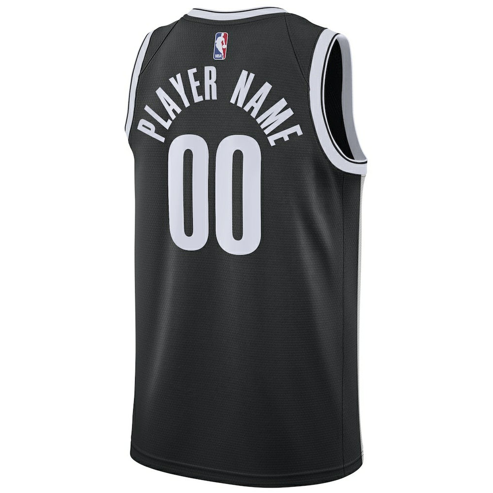 Brooklyn Nets Swingman Custom Jersey Black Icon Edition - Nike