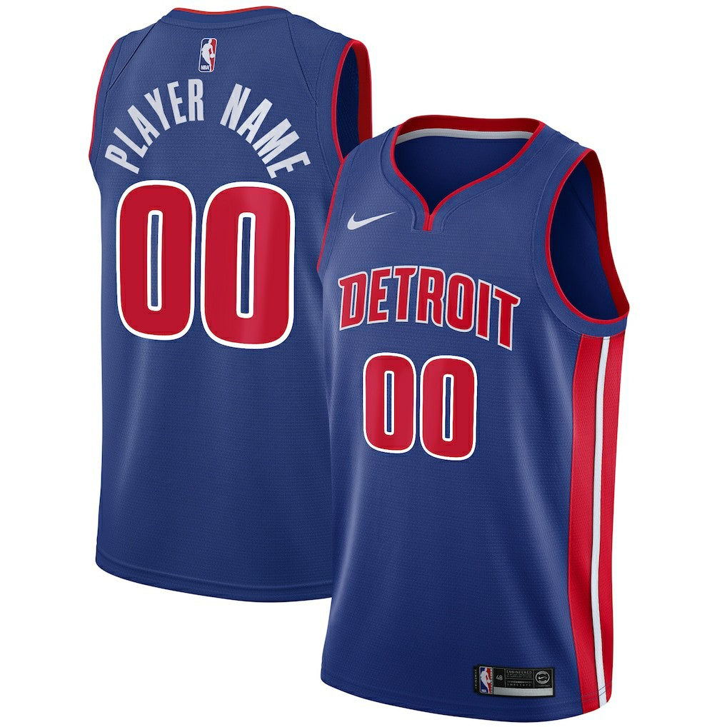 Detroit Pistons Swingman Custom Jersey Blue Icon Edition - Nike