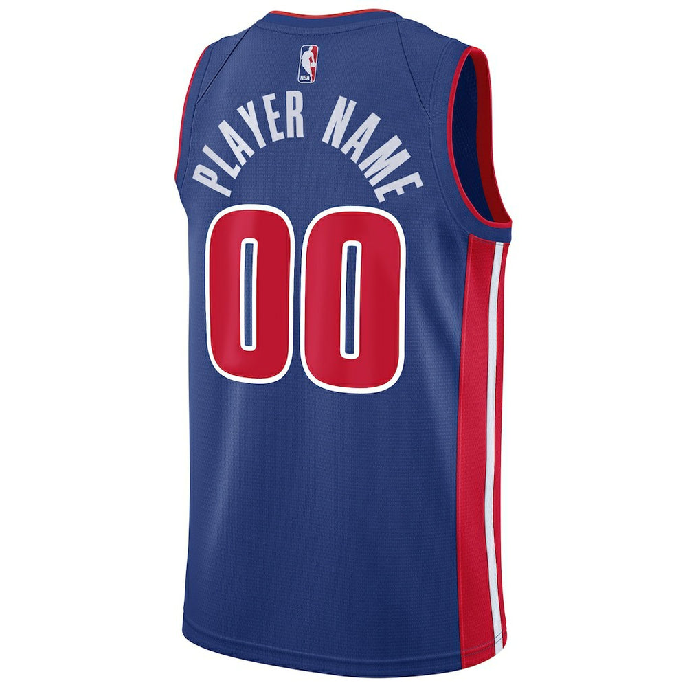 Detroit Pistons Swingman Custom Jersey Blue Icon Edition - Nike