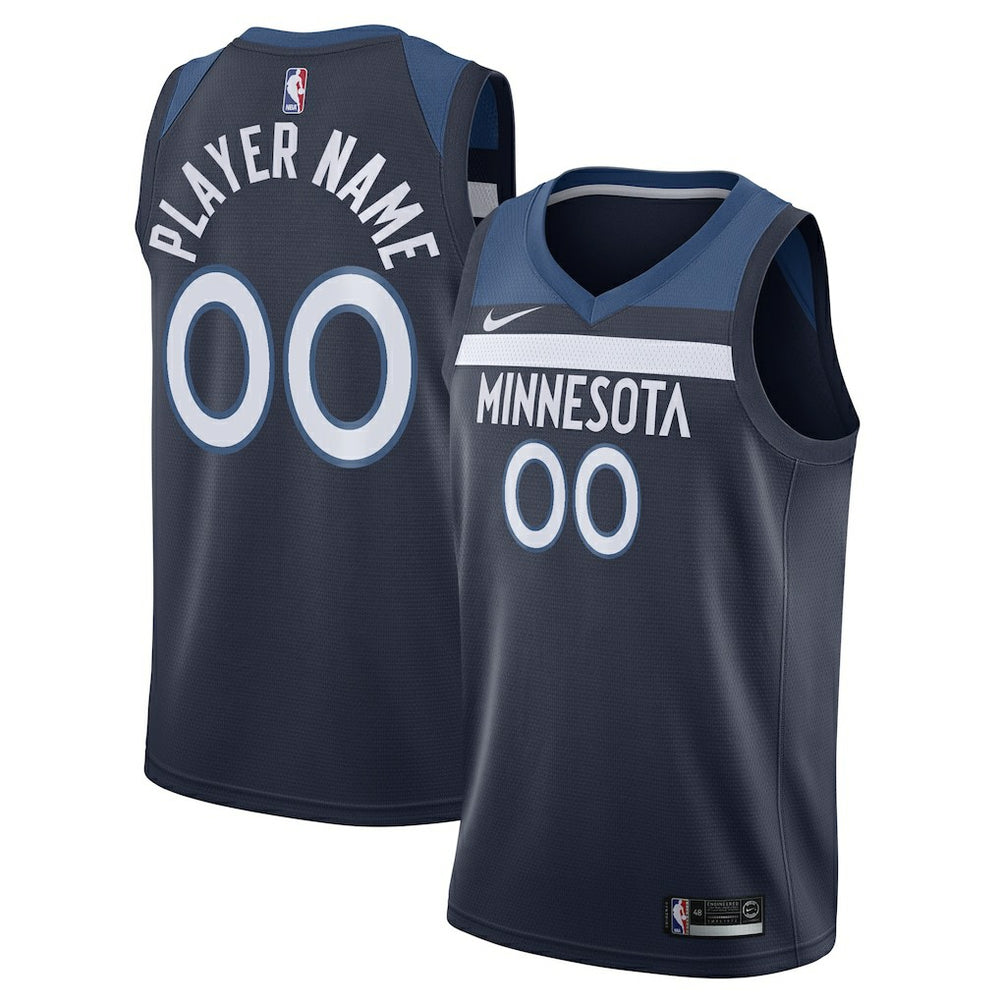 Minnesota Timberwolves Swingman Custom Jersey Navy Icon Edition - Nike