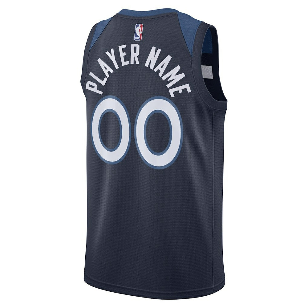 Minnesota Timberwolves Swingman Custom Jersey Navy Icon Edition - Nike