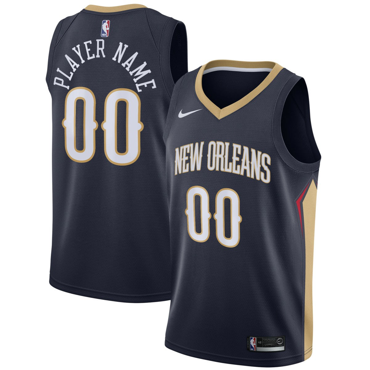 New Orleans Pelicans Swingman Custom Jersey Navy Icon Edition - Nike outlet