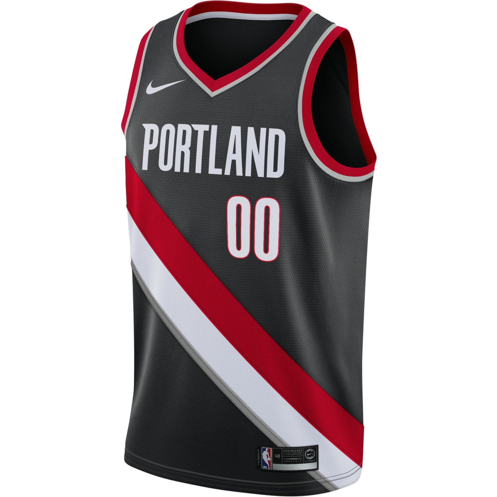 Portland Trail Blazers Swingman Custom Jersey Black Icon Edition - Nike