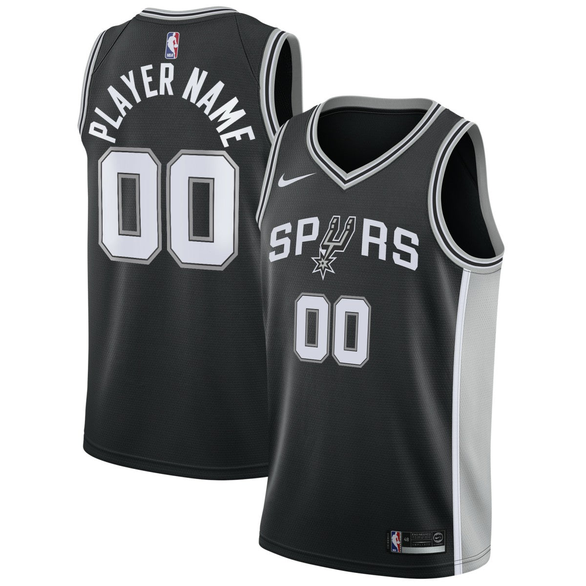 San Antonio Spurs Swingman Custom Jersey Black Icon Edition - Nike