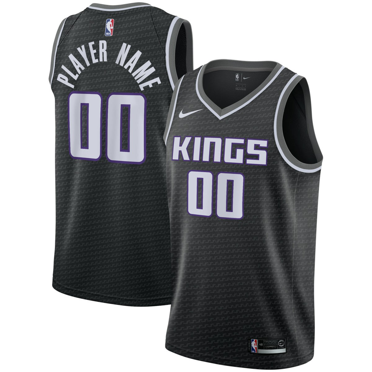 Sacramento Kings Swingman Custom Jersey Black Statement Edition - Nike