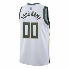 Milwaukee Bucks Swingman Custom Jersey White Association Edition - Nike