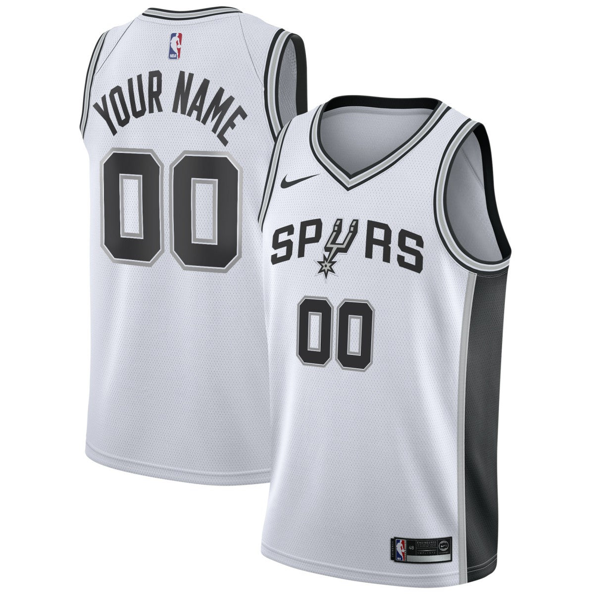 San Antonio Spurs Custom Swingman Jersey White Association Edition - Nike