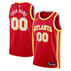 Atlanta Hawks Unisex Swingman Custom Jersey Red Icon Edition - Nike