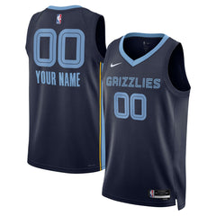 Memphis Grizzlies Unisex Swingman Custom Jersey Navy Icon Edition - Nike
