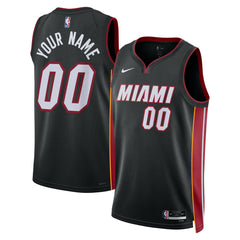 Miami Heat Unisex Swingman Custom Jersey Black Icon Edition - Nike