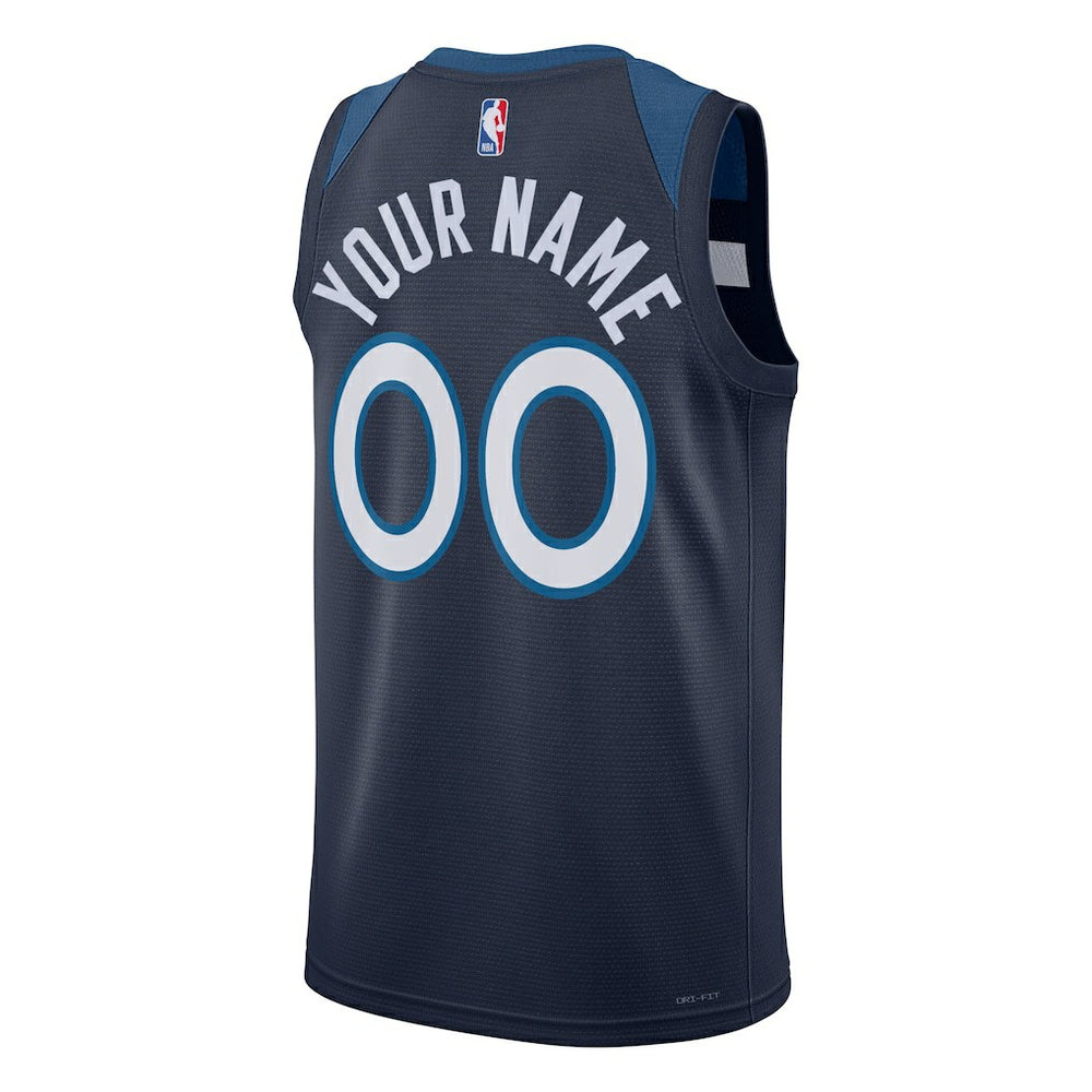 Minnesota Timberwolves Unisex Swingman Custom Jersey Navy Icon Edition - Nike