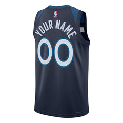 Minnesota Timberwolves Unisex Swingman Custom Jersey Navy Icon Edition - Nike
