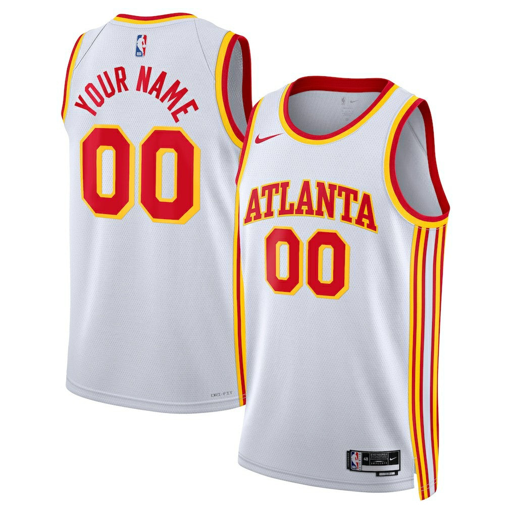 Atlanta Hawks Unisex Swingman Custom Jersey White Association Edition - Nike