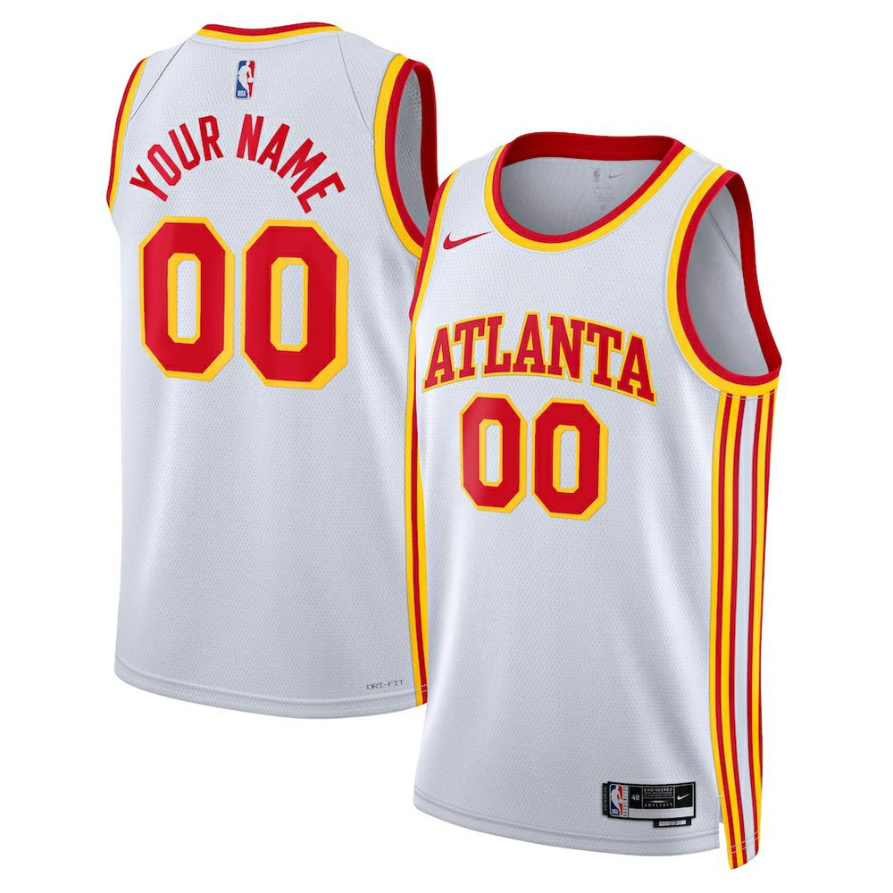 Atlanta Hawks Unisex Swingman Custom Jersey White Association Edition - Nike