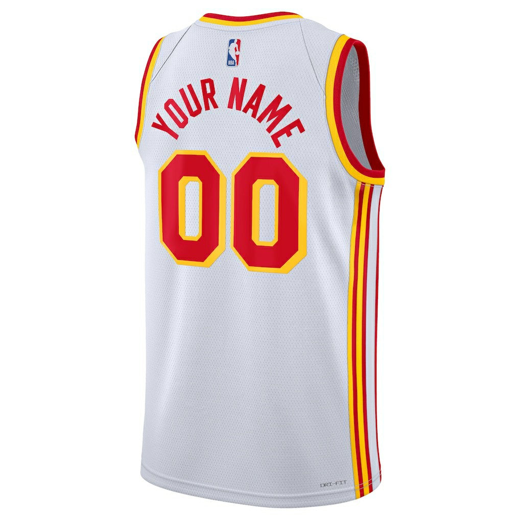 Atlanta Hawks Unisex Swingman Custom Jersey White Association Edition - Nike