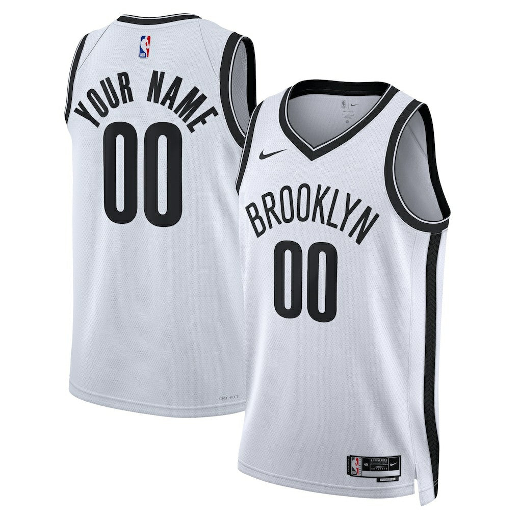 Brooklyn Nets Unisex Swingman Custom Jersey White Association Edition - Nike